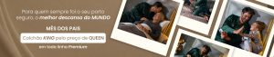 Banner promocional do Mês dos Pais da F.A. Colchões com oferta de colchão King pelo preço de Queen na linha Premium.